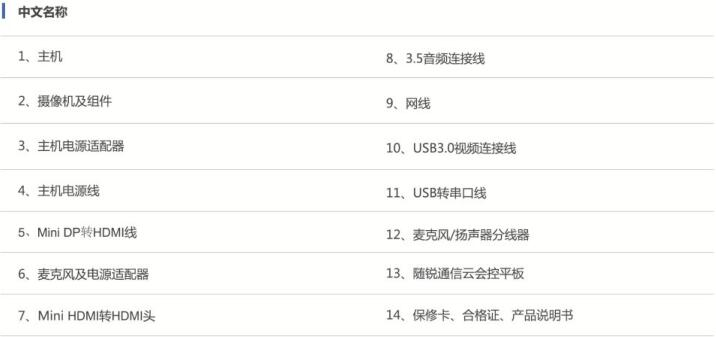銳勢5視頻會議系統配件名稱